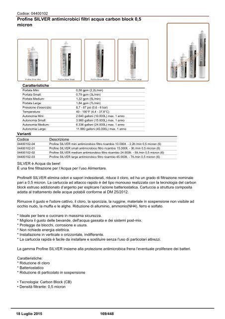 Depuratori Acqua Catalogo Sinergroup 18 Luglio 2015