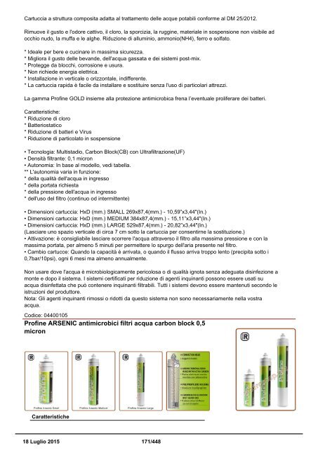 Depuratori Acqua Catalogo Sinergroup 18 Luglio 2015