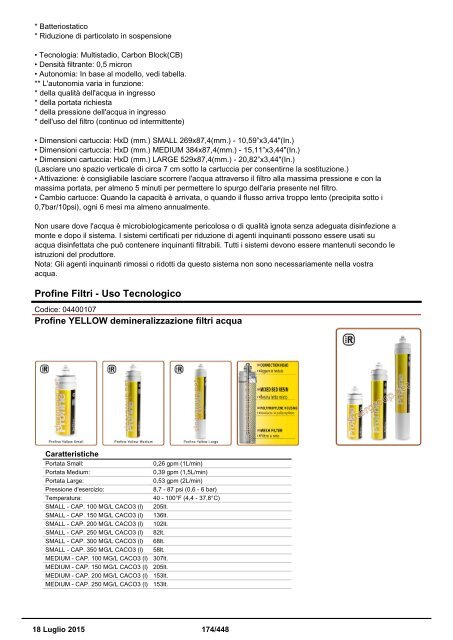 Depuratori Acqua Catalogo Sinergroup 18 Luglio 2015