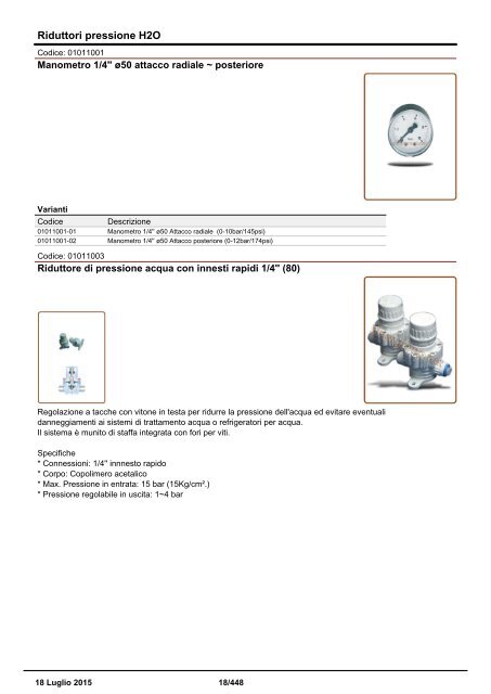 Depuratori Acqua Catalogo Sinergroup 18 Luglio 2015