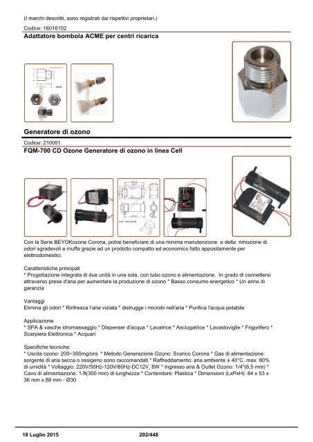 Depuratori Acqua Catalogo Sinergroup 18 Luglio 2015