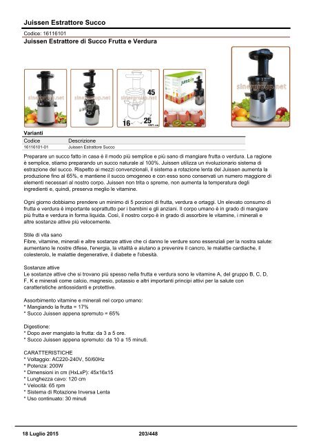 Depuratori Acqua Catalogo Sinergroup 18 Luglio 2015