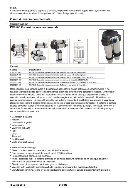 Depuratori Acqua Catalogo Sinergroup 18 Luglio 2015