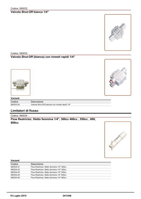 Depuratori Acqua Catalogo Sinergroup 18 Luglio 2015