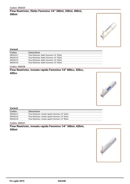 Depuratori Acqua Catalogo Sinergroup 18 Luglio 2015