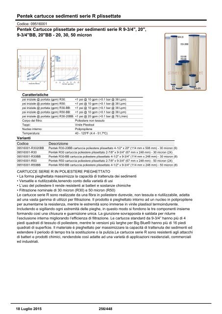 Depuratori Acqua Catalogo Sinergroup 18 Luglio 2015