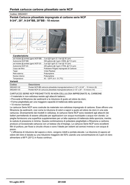 Depuratori Acqua Catalogo Sinergroup 18 Luglio 2015