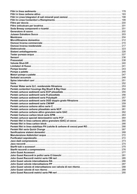 Depuratori Acqua Catalogo Sinergroup 18 Luglio 2015