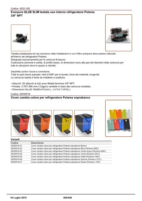 Depuratori Acqua Catalogo Sinergroup 18 Luglio 2015