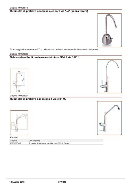 Depuratori Acqua Catalogo Sinergroup 18 Luglio 2015