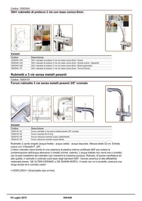 Depuratori Acqua Catalogo Sinergroup 18 Luglio 2015