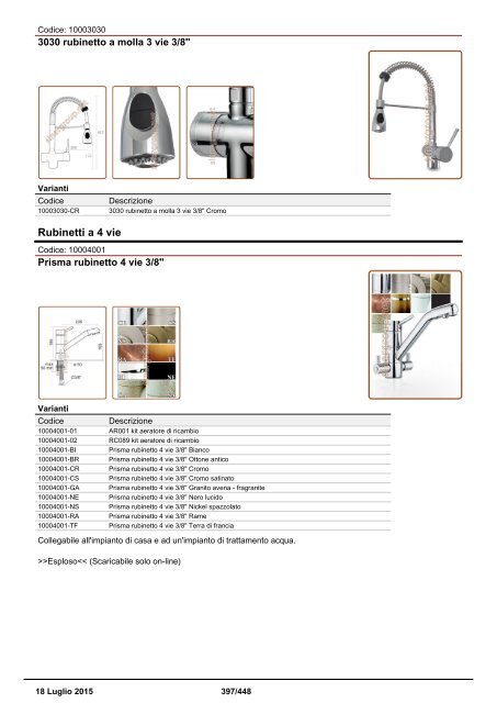 Depuratori Acqua Catalogo Sinergroup 18 Luglio 2015