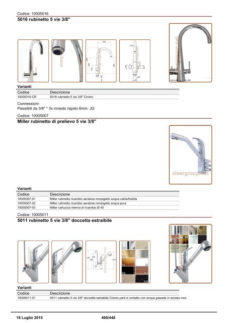 Depuratori Acqua Catalogo Sinergroup 18 Luglio 2015