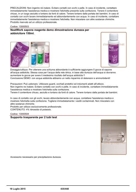 Depuratori Acqua Catalogo Sinergroup 18 Luglio 2015