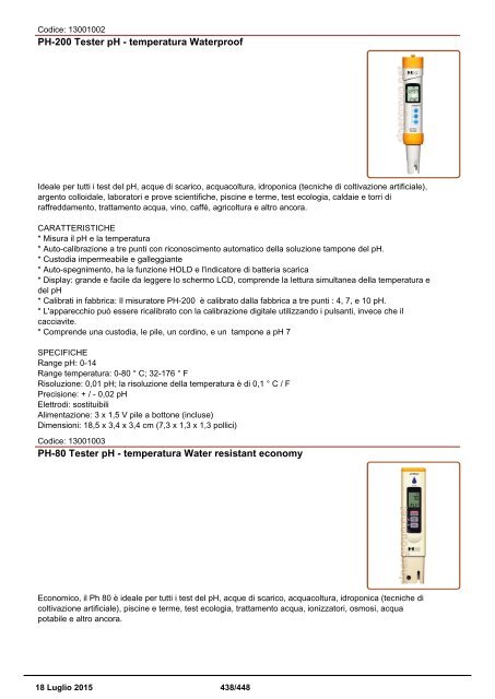 Depuratori Acqua Catalogo Sinergroup 18 Luglio 2015