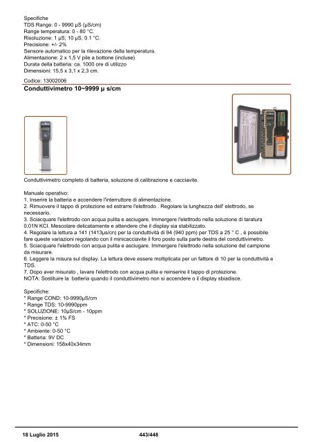 Depuratori Acqua Catalogo Sinergroup 18 Luglio 2015