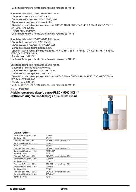 Depuratori Acqua Catalogo Sinergroup 18 Luglio 2015