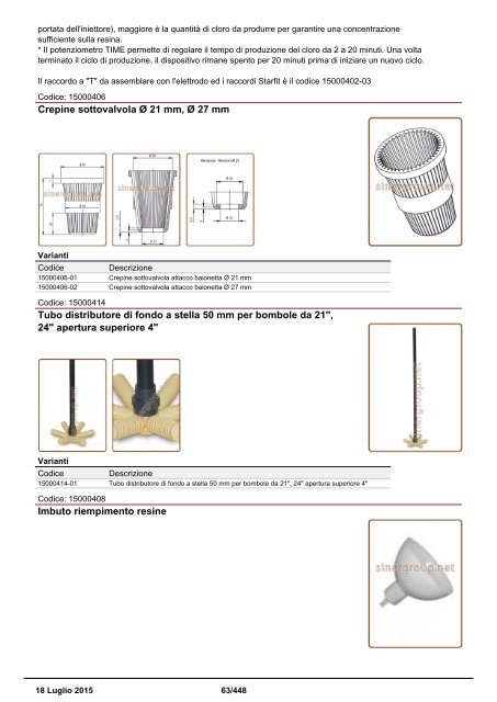 Depuratori Acqua Catalogo Sinergroup 18 Luglio 2015