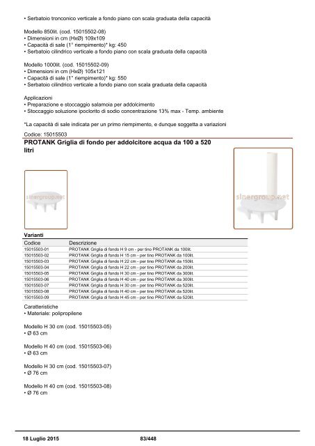 Depuratori Acqua Catalogo Sinergroup 18 Luglio 2015