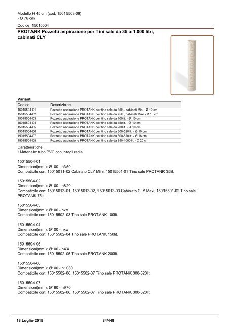 Depuratori Acqua Catalogo Sinergroup 18 Luglio 2015