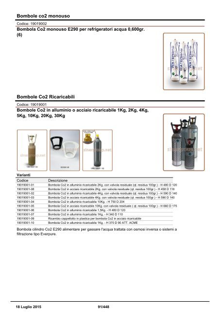 Depuratori Acqua Catalogo Sinergroup 18 Luglio 2015