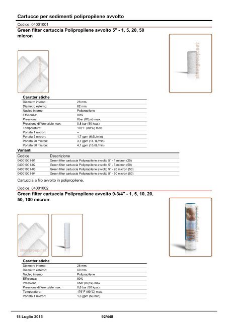 Depuratori Acqua Catalogo Sinergroup 18 Luglio 2015