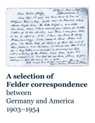 A selection of Felder correspondence between Germany and America 1903–1954