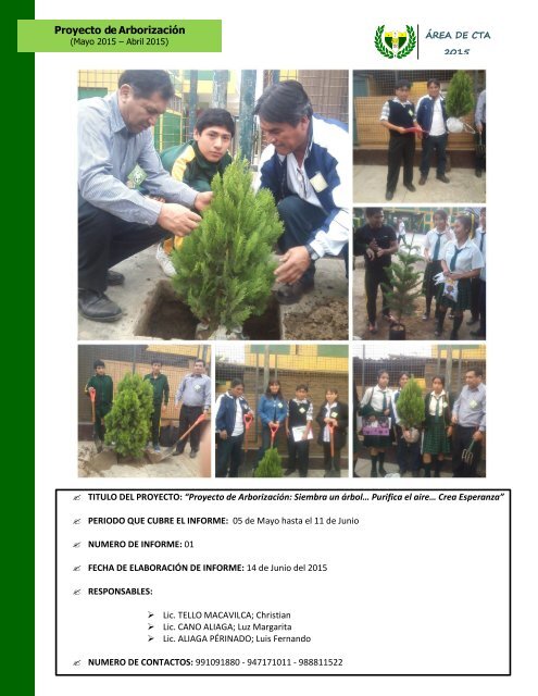 PROYECTO DE ARBORIZACIÓN