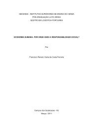 ECONOMIA HUMANA: POR ONDE ANDA A RESPONSABILIDADE SOCIAL?