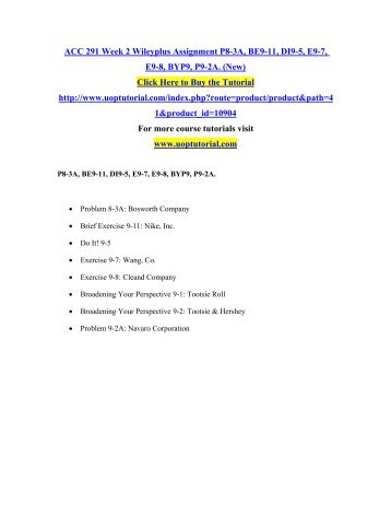 acc 291 week 2 e9 9 Acc 291 genius 1 acc 291 entire course and 9-4 exercise e9-9 acc 291 week 2 individualwileyplus practicech 8,9,10 quiz for more. acc 291 week 2 e9 9 Acc 291 genius 1 acc 291 entire course and 9-4 exercise e9-9 acc 291 week 2 individualwileyplus practicech 8,9,10 quiz for more.