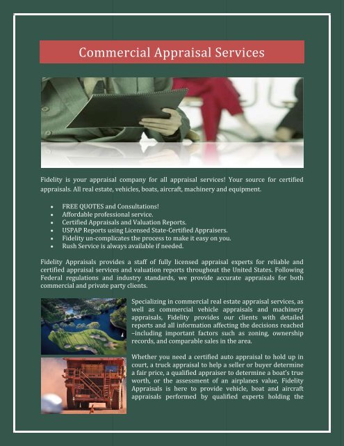 Commercial Appraisal Services