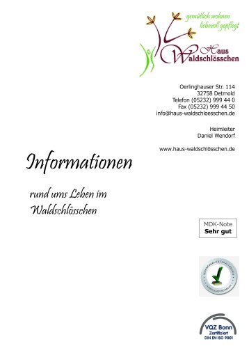 Informationen und Preise drucken - Waldschlösschen