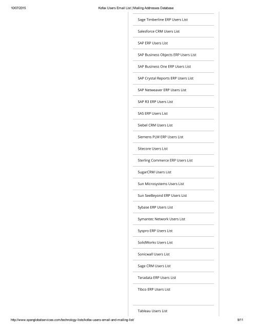 Get Customized Kofax End User Lists from Span Global Services