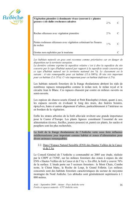 ForÃªts et espaces naturels en AV - Syndicat Mixte de l'ArdÃ¨che Verte