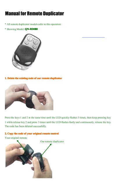 Manual for Remote Duplicator