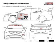 Touring Car Required Decal Placement - SCCA Pro Racing