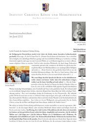 Institutsnachrichten im Juni 2012 - Institut Christus König und ...