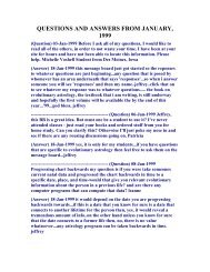 questions and answers from january, 1999 - School of Evolutionary ...