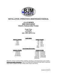 I O & M Manual - BJM Pumps