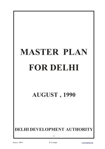 Master Plan For Delhi August, 1990 - RG Plan