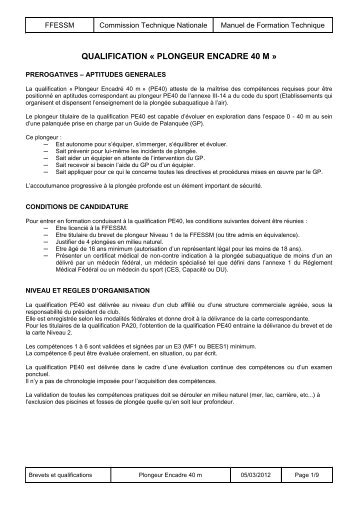 qualification PE40 - ffessm