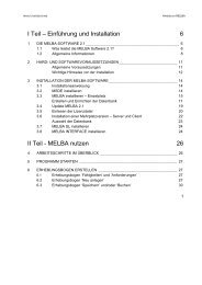 I Teil â EinfÃ¼hrung und Installation 6 II Teil - MELBA ... - Miro GmbH