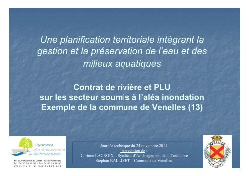 Contrat de riviÃ¨re Touloubre et PLU de Venelles - ARPE