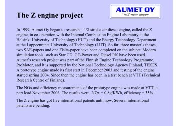 Aumet's presentation in Engine Expo 2007 (pdf ... - Aumet Oy