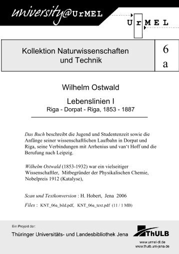 Kollektion Naturwissenschaften und Technik Wilhelm Ostwald ...