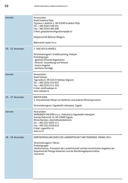 KALENDER Messen und Ausstellungen in Kroatien