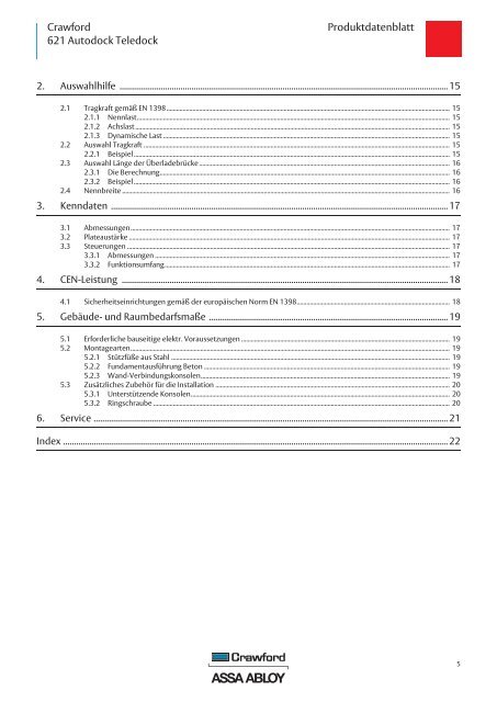 Produktdatenblatt - Crawford hafa GmbH