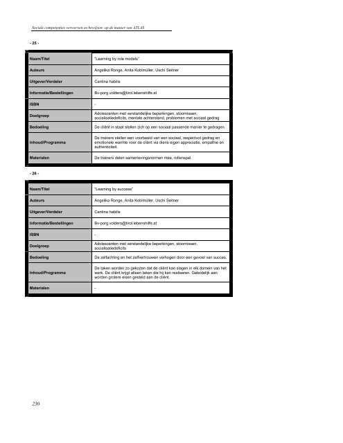 Resultaten van de ATLAS - (www.projectatlas.org).