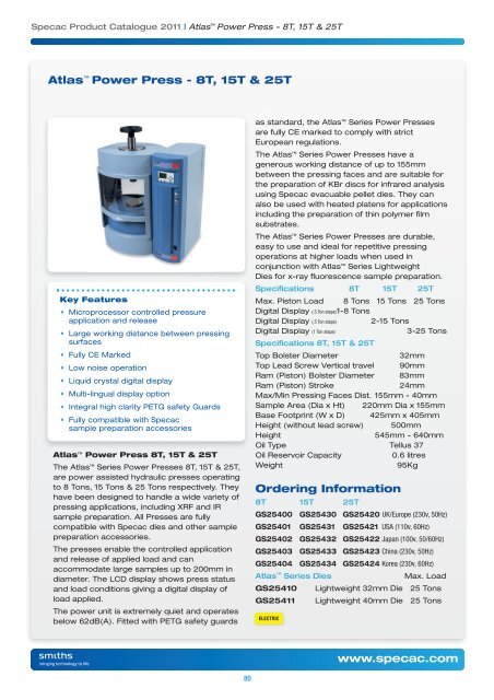 PRODUCT CATALOGUE - Specac