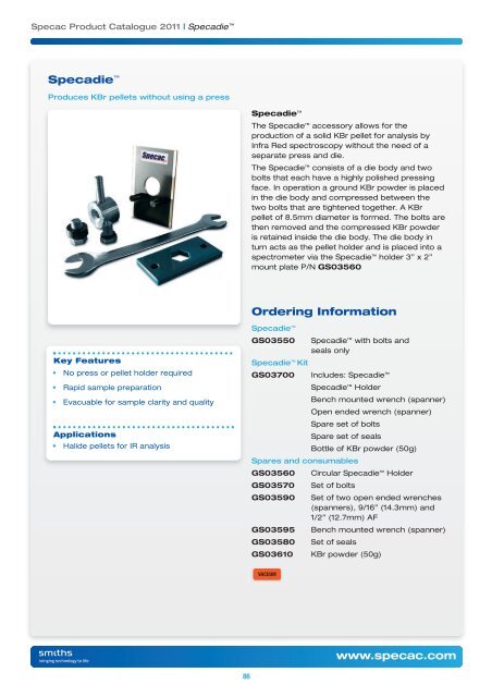 PRODUCT CATALOGUE - Specac